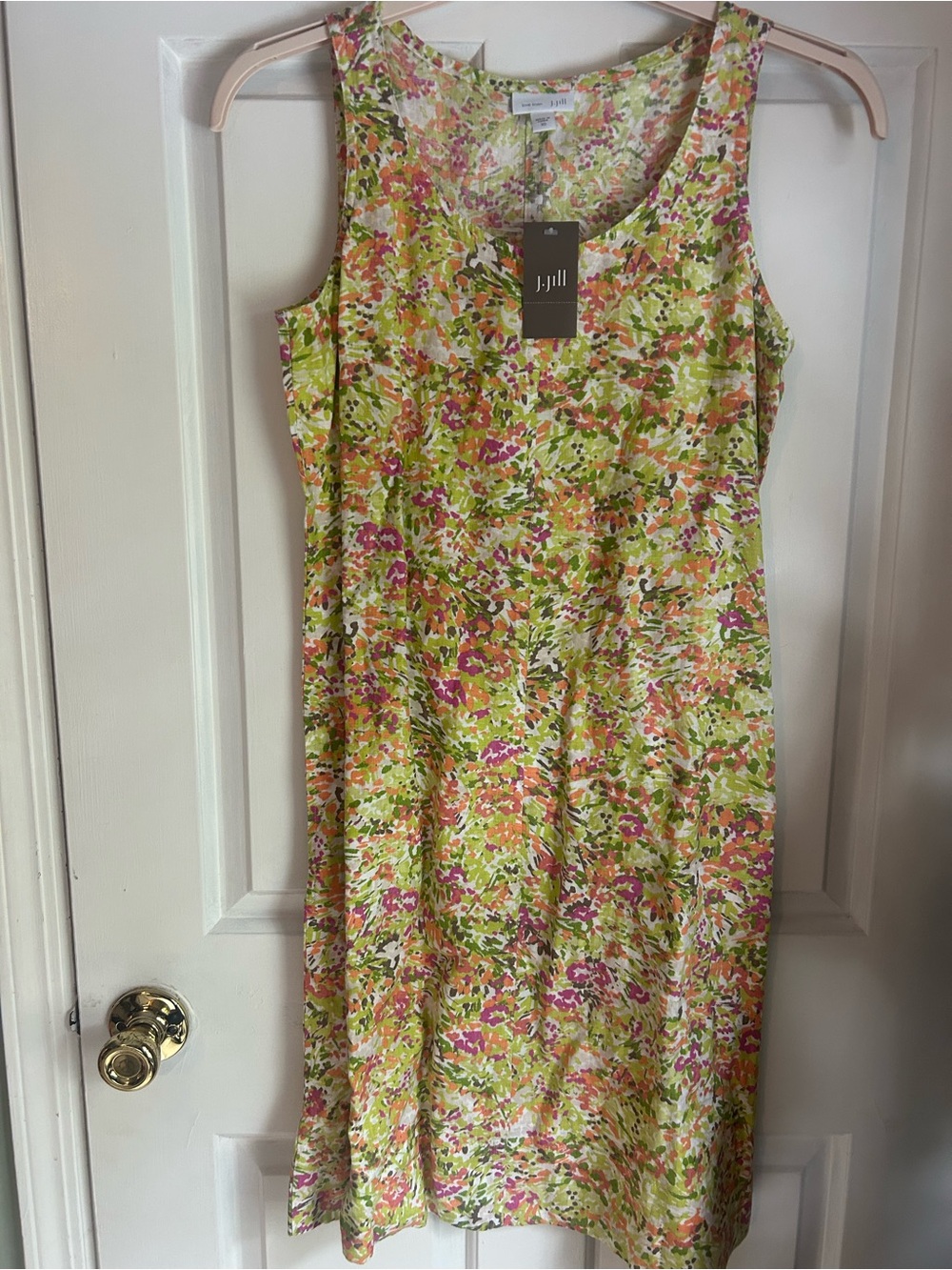 J. Jill Love Linen Sleeveless Shift Dress in  Nectarine Vintage size XS